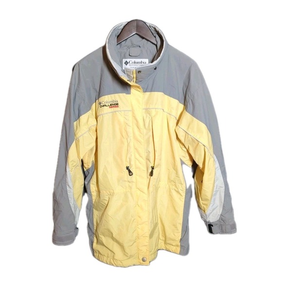 Columbia Jackets & Blazers - COLUMBIA CHALLENGE‎ SERIES Ski Snowboarding Jacket Women's Large Yellow Gray VTG
